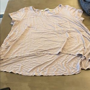 Michael stars boxy high low sort of cap sleeve tee